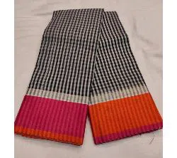 Cotton Grameen Check Saree ( WIthout Blouse Piece)