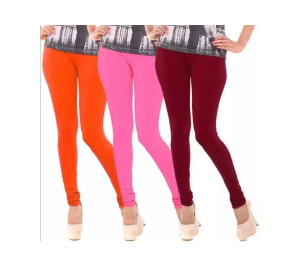 Multi color cotton leggings 3 pcs