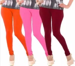 Multi color cotton leggings 3 pcs