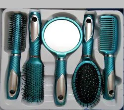 5PCS LADIES MIRROR and Hair brush set