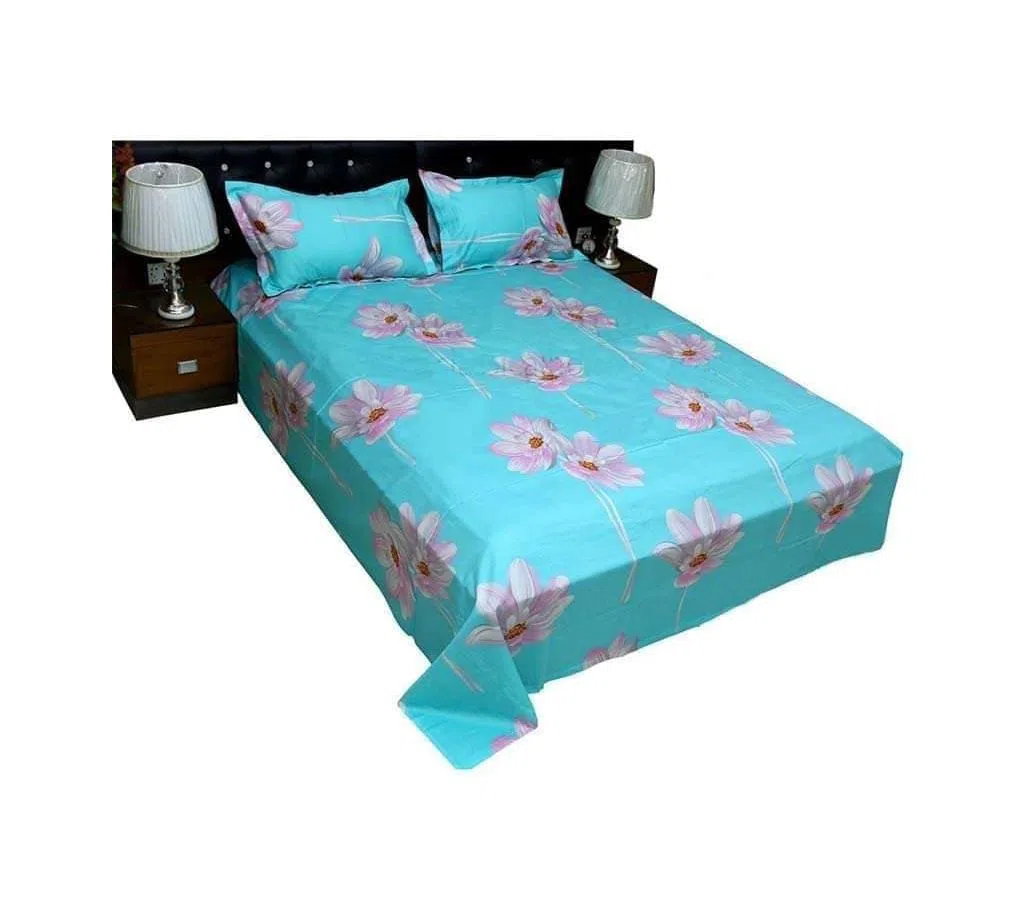 King Size Cotton Bed Sheet  Pillow Cover Set Set