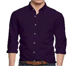 Purple Color Long Sleeve Casual Shirt