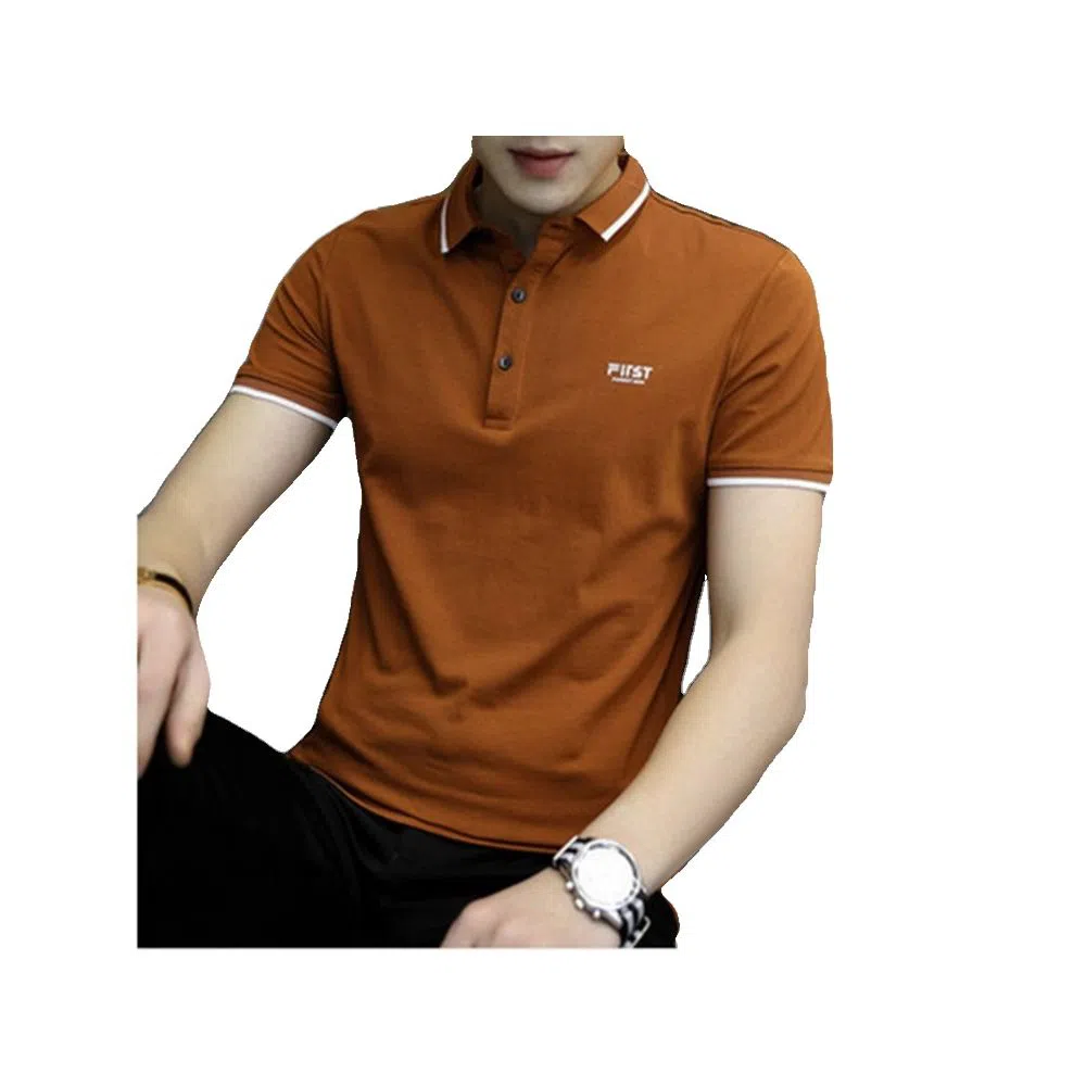 Solid Color Cotton Polo Shirt For Men 