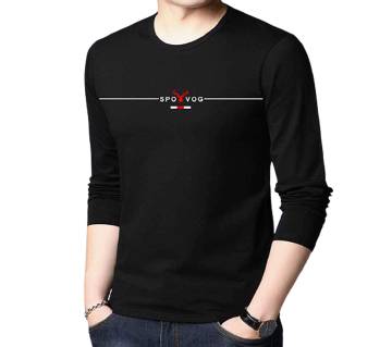 Black Color Long Sleeve Winter T-Shirt for Men