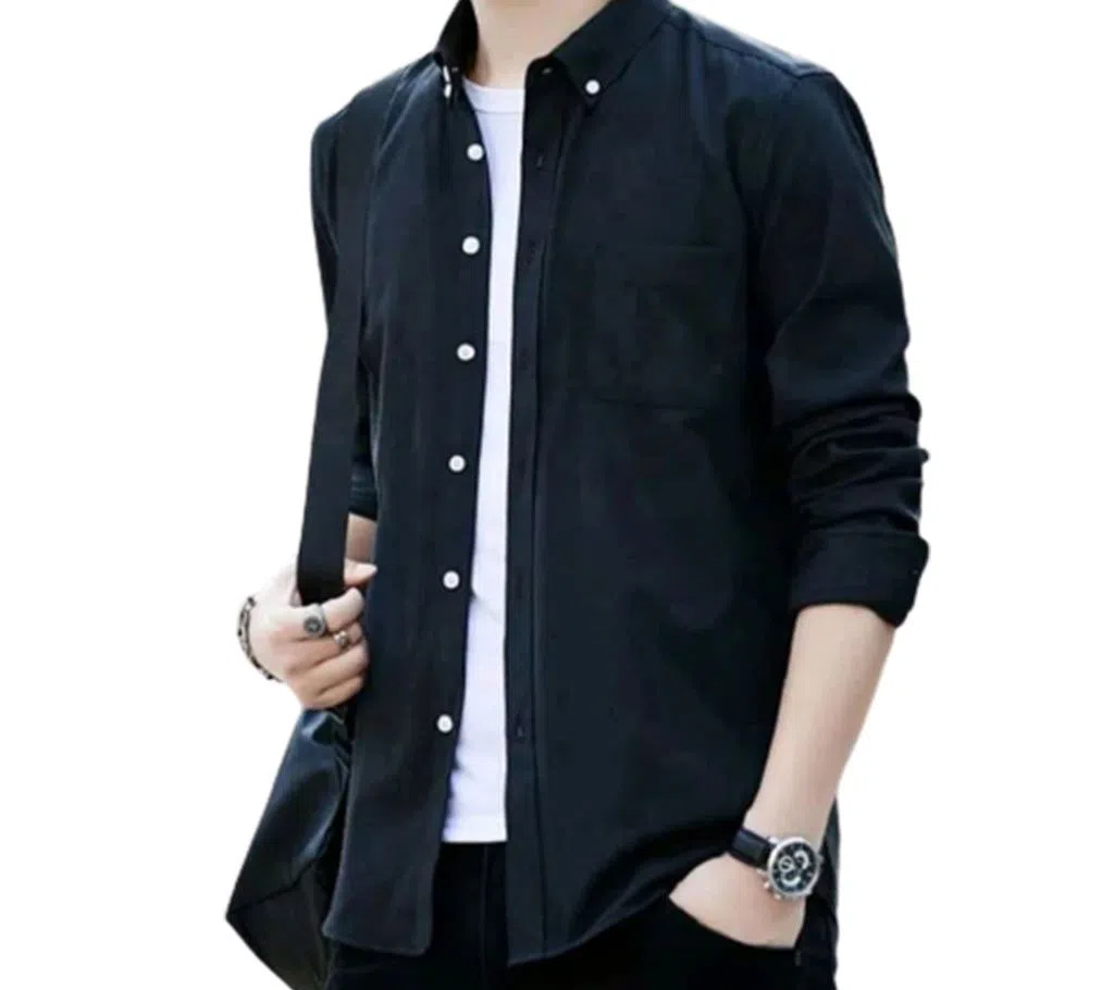 Long Sleeve Casual Shirt for Men / Black Shirt