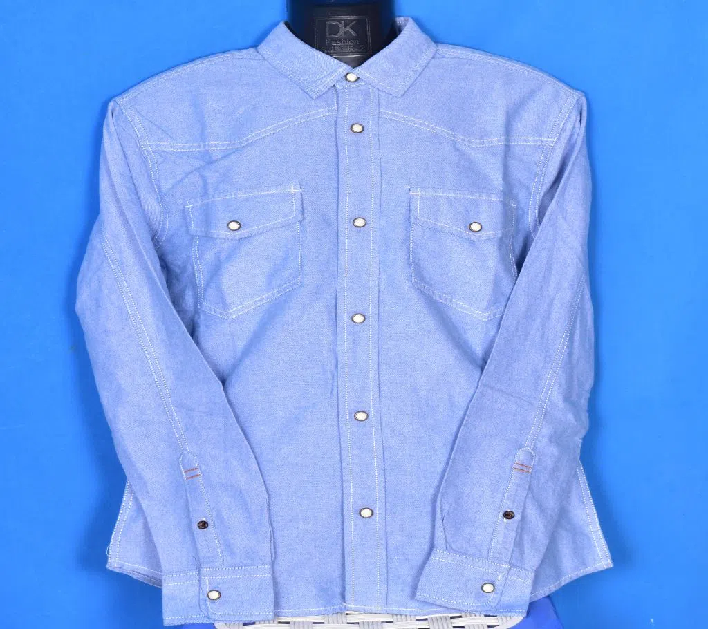 Sky Blue Mens Long Sleeve Casual Shirt (Export Quality)