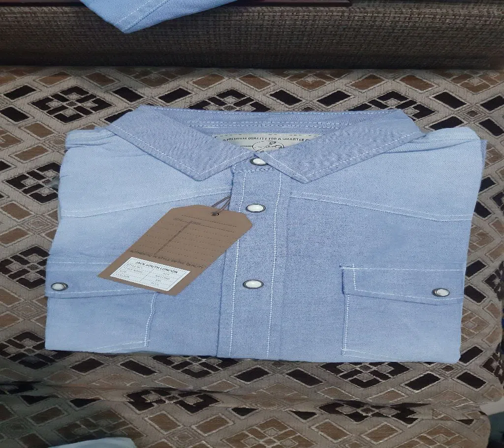 Blue color Mens Long Sleeve Casual Shirt (Export Quality)