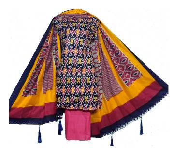 Joypuri cotton three piece shalwar kameez dress for women unstiched