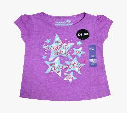 Girls Glitter Print Short T-Shirt