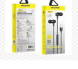 AWEI TC-1 Wired Earphone Type C Phone Headphones Button Control Earphones 1.2m Length Sport Earbuds