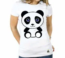 Ladies Half Sleeve T-shirt Baby Panda