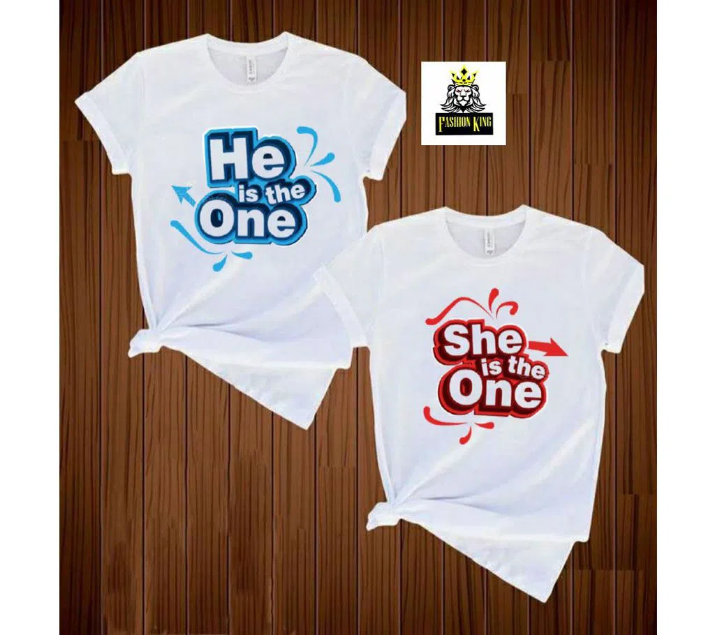 He One She One Couple Combo T-shirt 