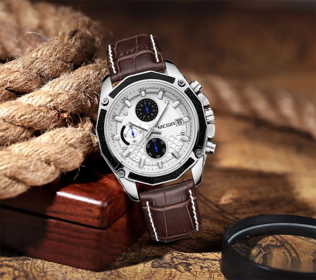 MEGIR mens silicone sports watch mens quartz wrist watch 2015