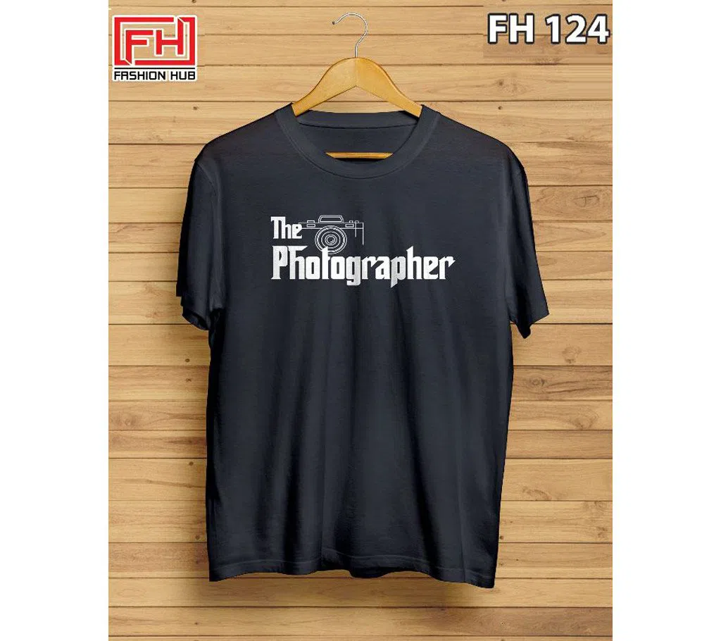 FH124(The Photographer) Mens Half Sleeve T-Shirt - Black