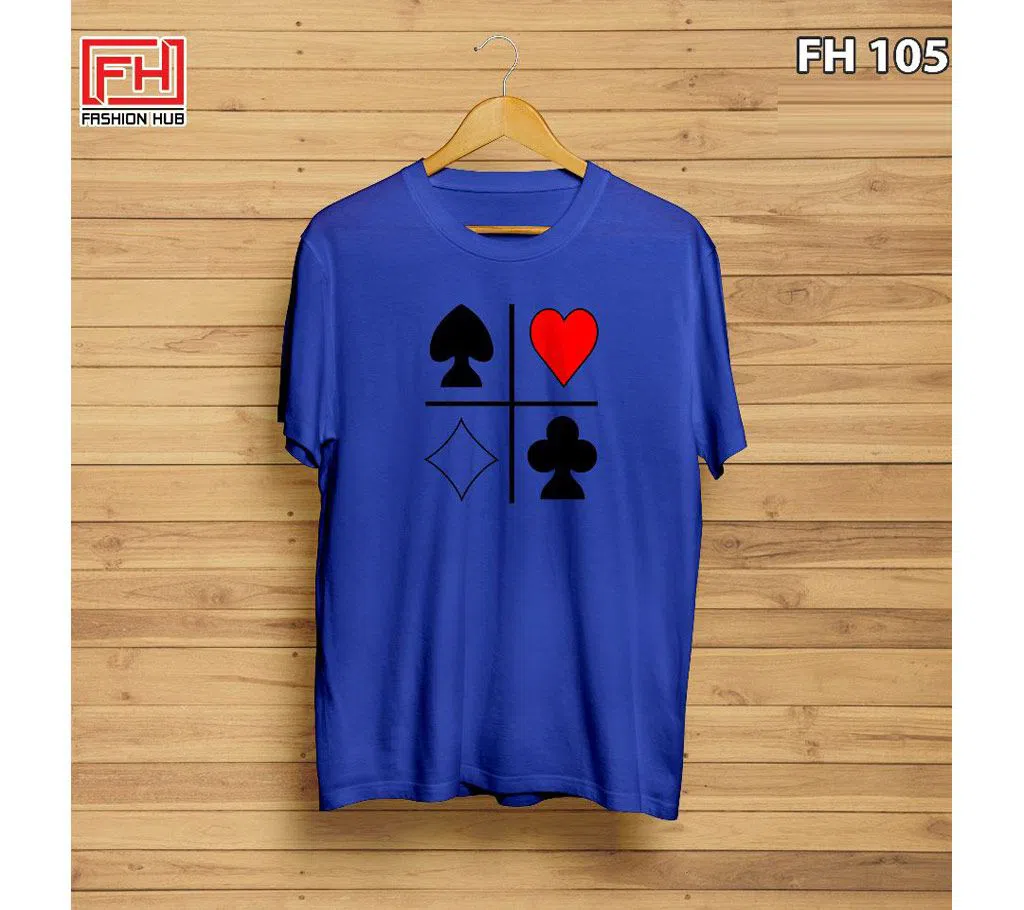 FH105(Heart) Unisex Half Sleeve T-Shirt - Royal Blue