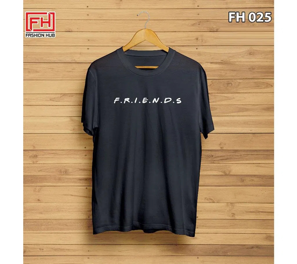 FH025-Friends Mens Half Sleeve T-Shirt - Black