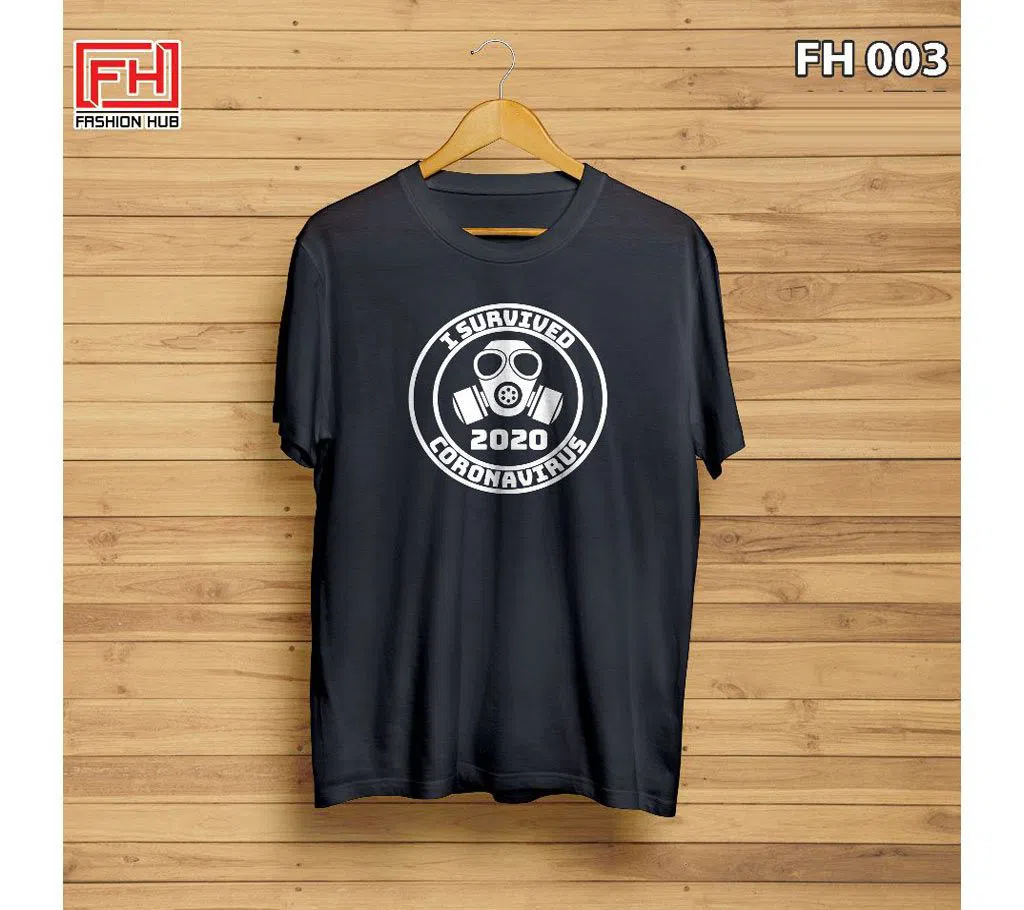 FH003-Coronavirus Mens Half Sleeve T-Shirt - Black