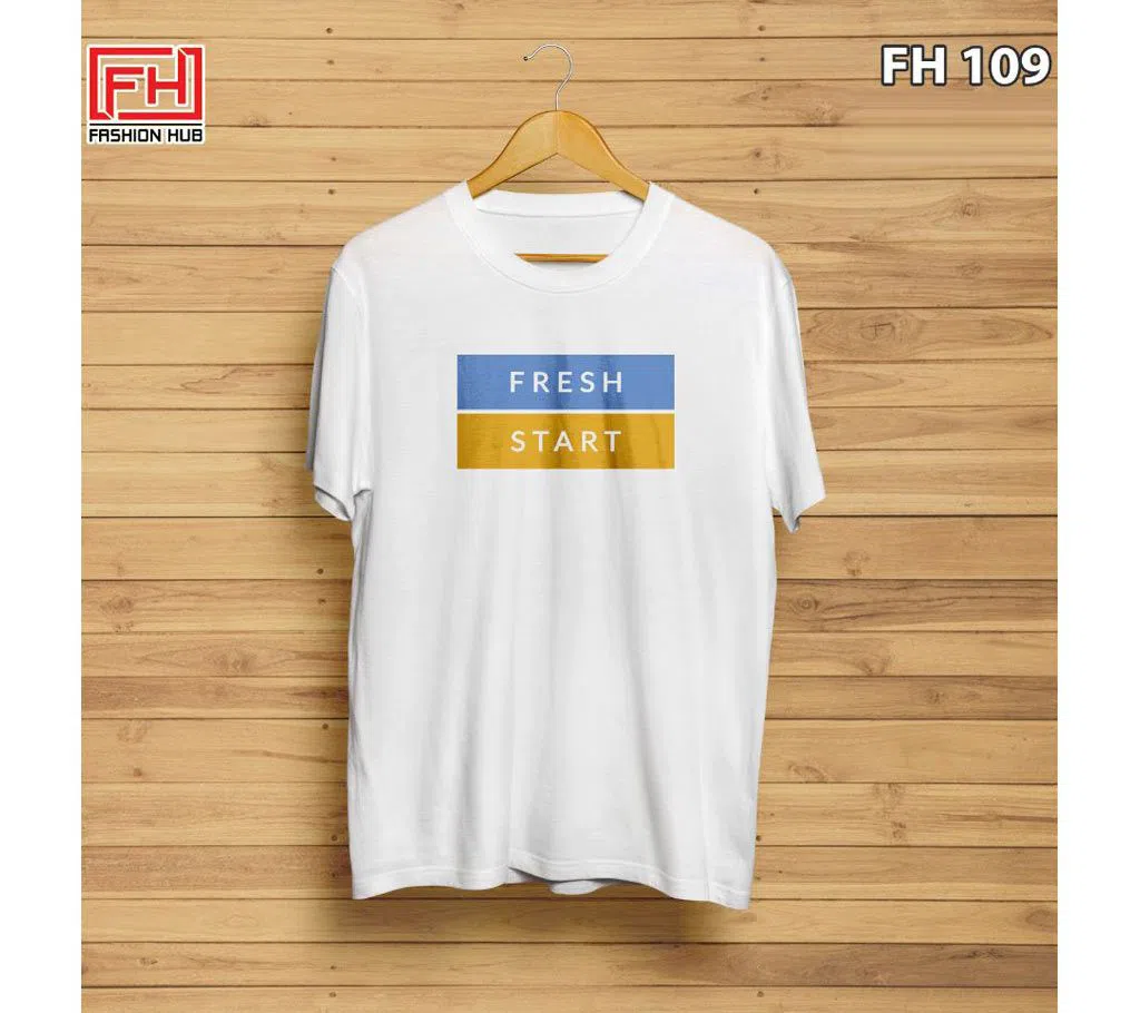 FH109-Fresh-Start Unisex Half Sleeve T-Shirt - White