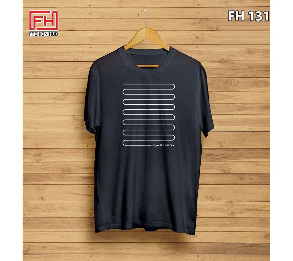 FN131(Enjoy The Life) Unisex Half Sleeve T-Shirt - Black