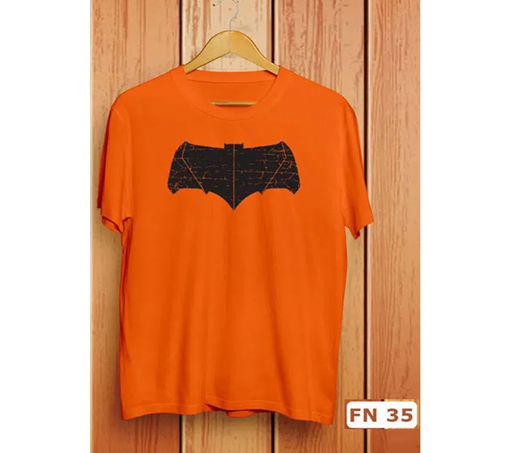 Batman Orange Mens Half Sleeve T-Shirt