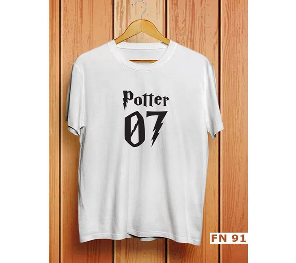 Potter 07 White Mens Half Sleeve T-Shirt
