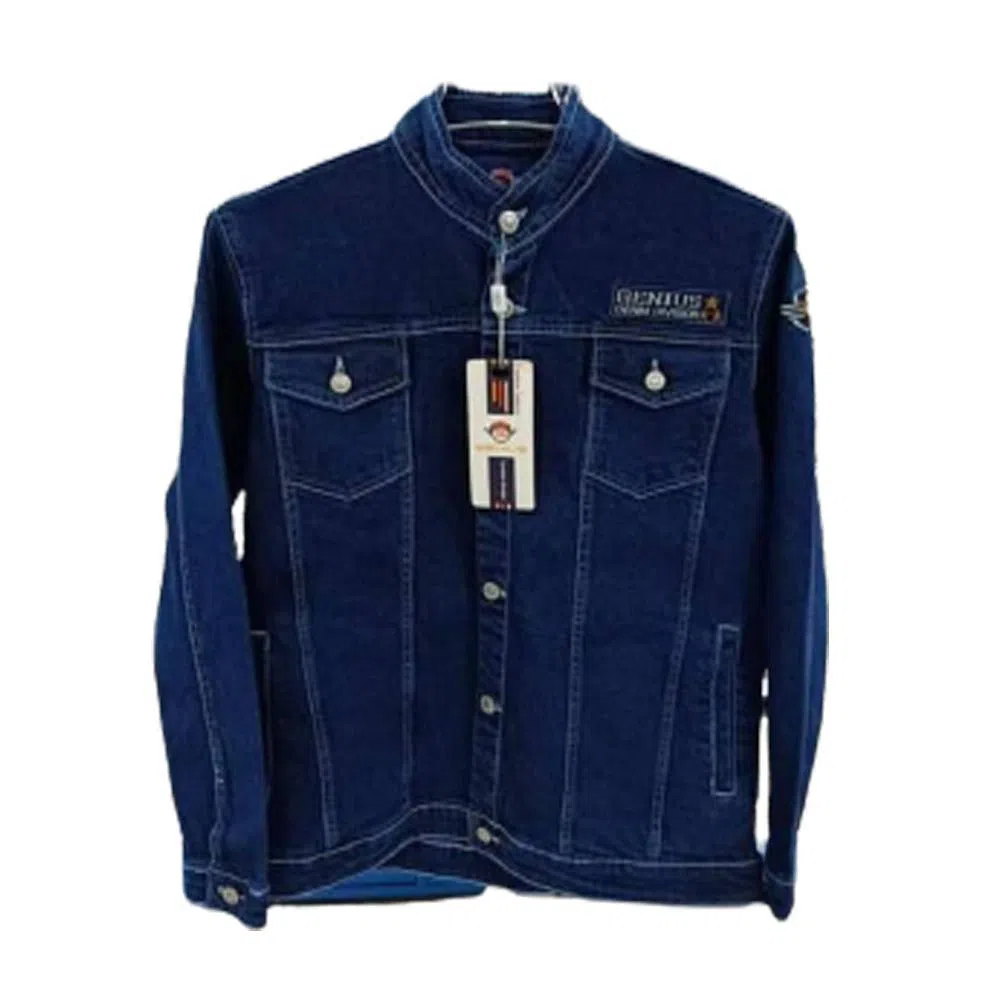 Navy Blue Fashionable Denim Jacket For Men