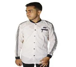 full sleeve cotton casual shirt for men white