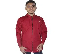 full sleeve cotton casual shirt for men red