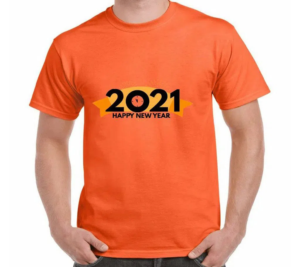 T-Shirt Happy New Year 2021 Orange