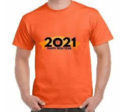 T-Shirt Happy New Year 2021 Orange