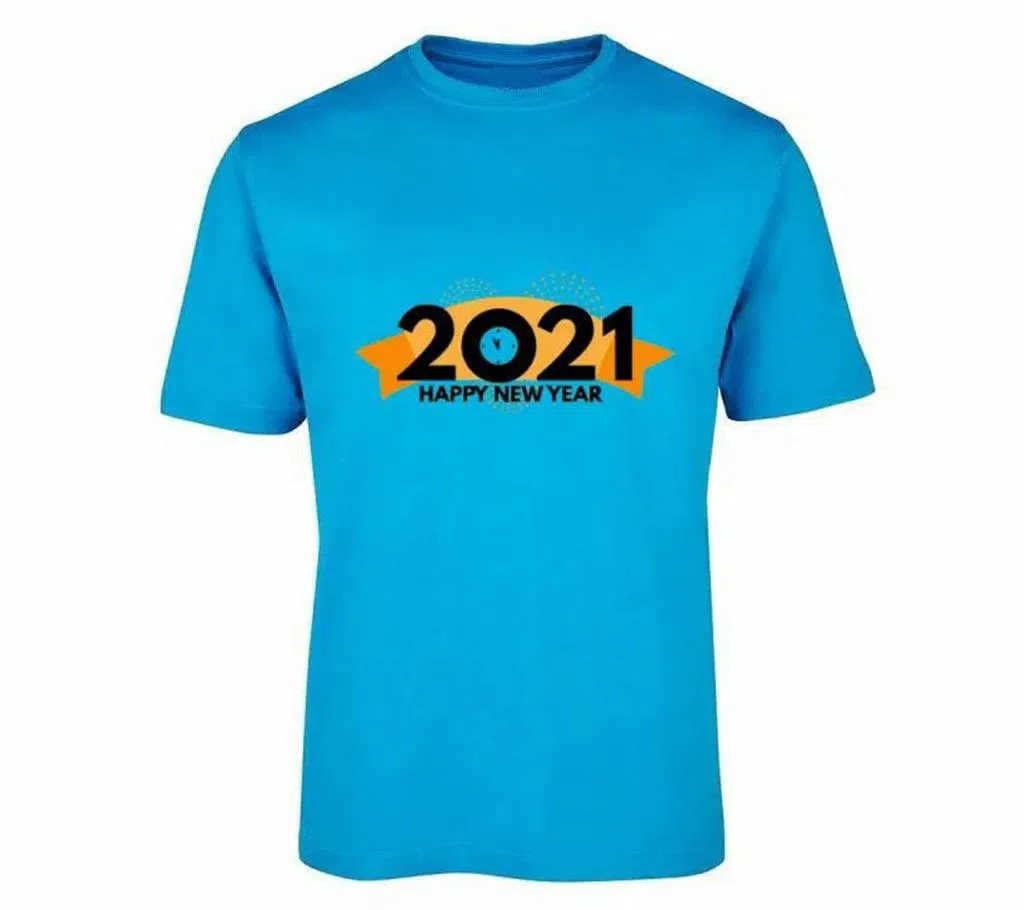 T-Shirt Happy New Year 2021 Sky Blue