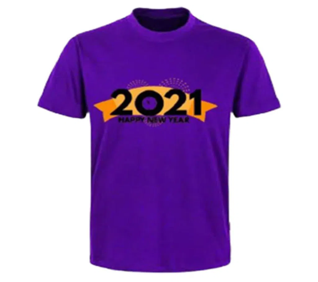 T-Shirt Happy New Year 2021 Purple