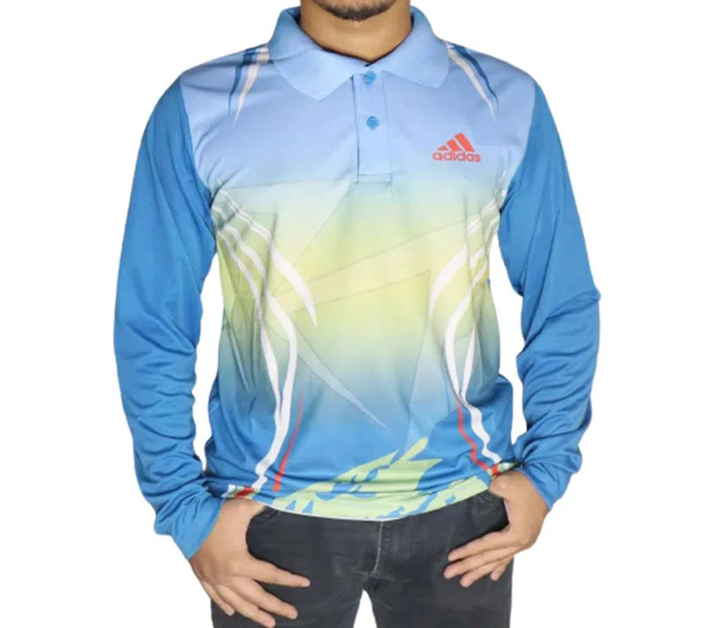 Badminton Sports Jersey Full Sleeve For Men-Sky Blue 