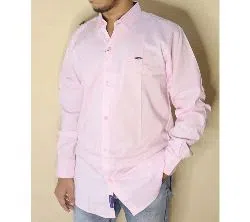 Cotton Long Sleeve Formal Shirt For Men-pink