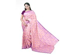 jamdani sharee with blouse piece pink 