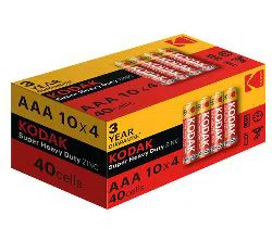 Kodak AAA (410) 40pack Box Super Heavy Duty Zinc Batteries