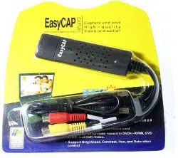 USB 2.0 Video Capture Card Easy Cap Easycap TV Tuner VCR DVD AV Audio Converter Connector for PC/Laptop HD Android VDG001 - black