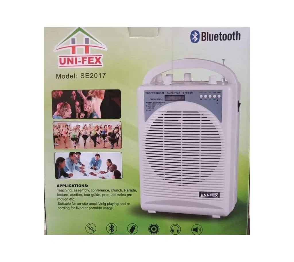 Rechargeable UNI-FEX Voice Amplifier 35 Watt Wireless Guitar and Microphone Audio System