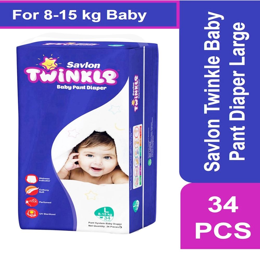 Twinkle Baby Pant Style Diaper Large L (8 - 15 Kg) 34 Pcs