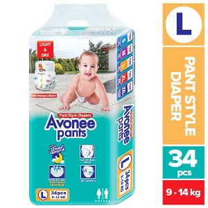 Avonee Baby Pant Style Diaper Large L (9 - 14 Kg) 34 Pcs