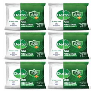 6 Pcs Original Dettol Mini Soap 30gm Bathing Bar, Soap with protection from 100 illness-causing germs