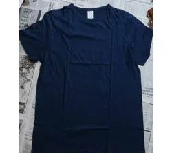 solid color half sleeve cotton tshirt  Blue 