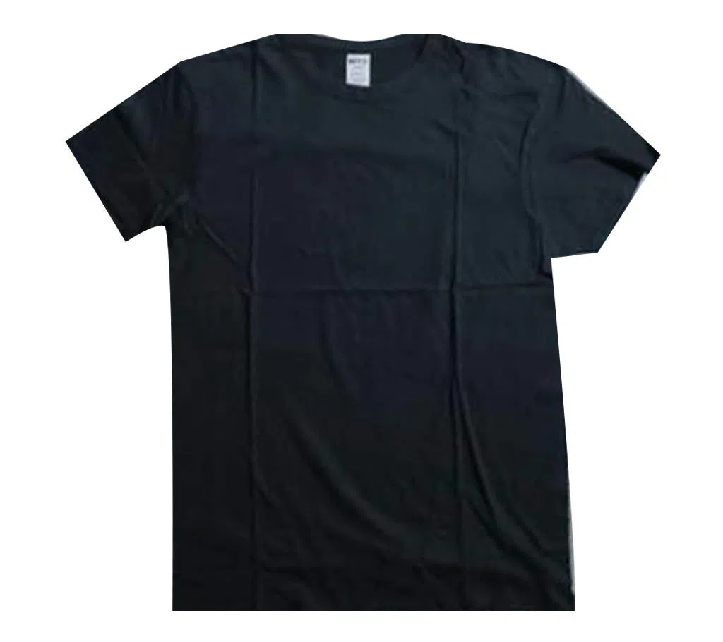 solid color half sleeve cotton tshirt  black 