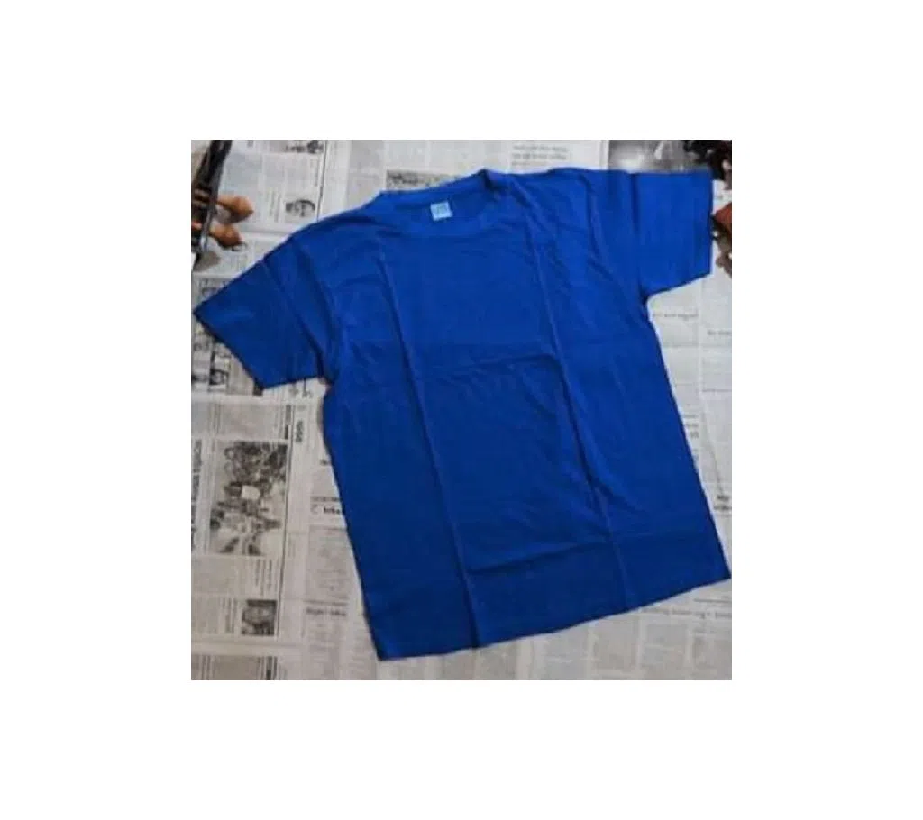 solid color half sleeve cotton tshirt  blue 