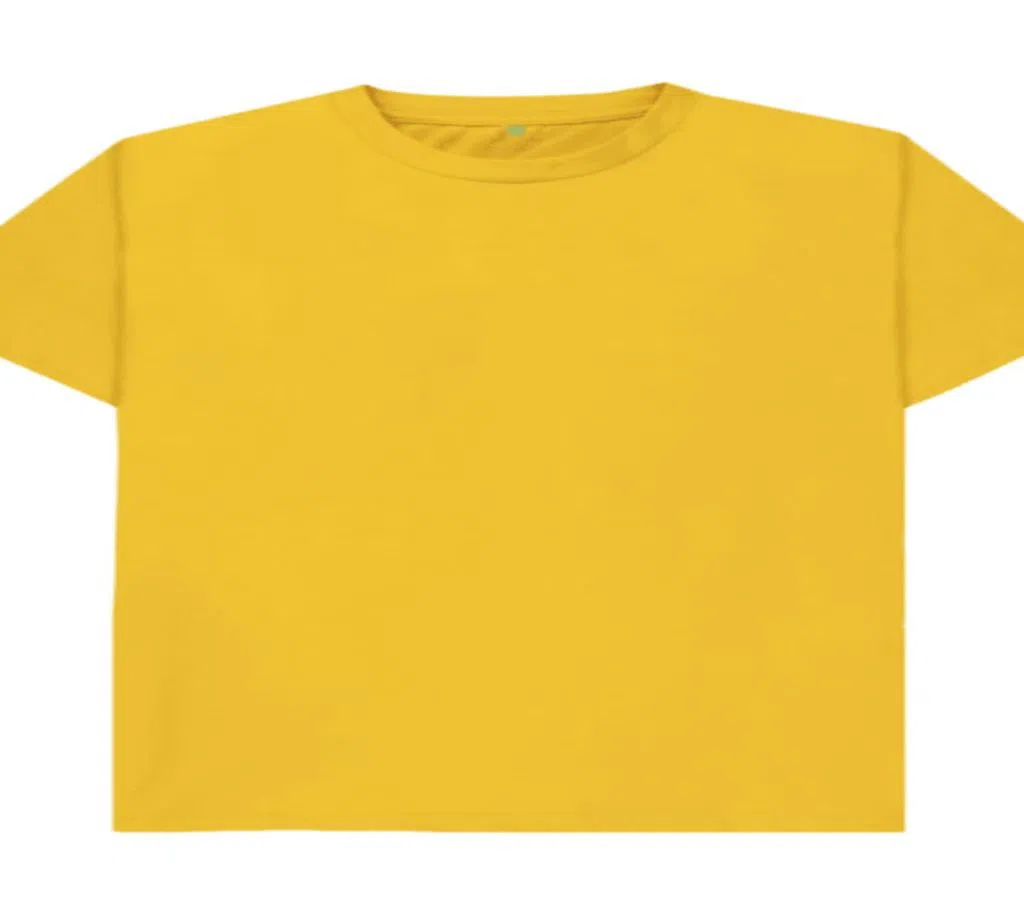 Half sleeve cotton tshirt for men yellow 
