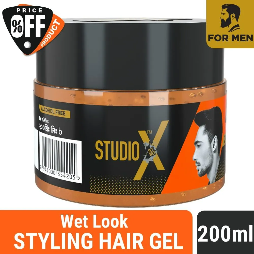 Studio X Wet Look Hair Gel 200ml Studio Hair gel