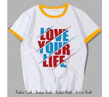 Love Your Life White Short Sleeve Casual T-Shirt for men