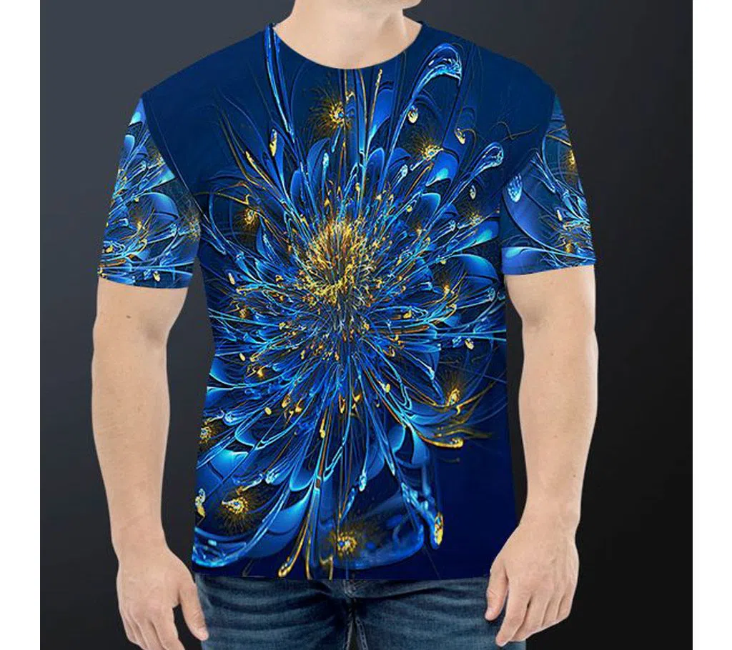 Flower  3D Short Sleeves T-Shirt For Men 