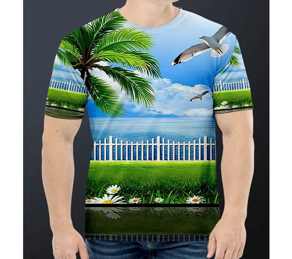 Natural  3D Short Sleeves T-Shirt For Men 
