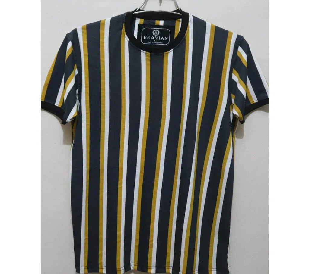 Half Sleeve Stripe Cotton T Shirt For Men 